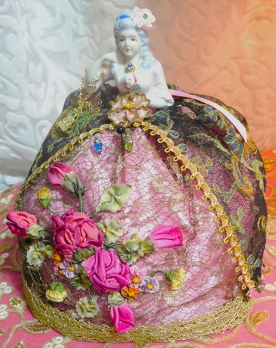 Half doll pincushion antique - half,