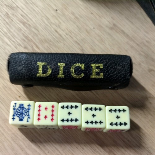 Vintage poker dice set - dice, in
