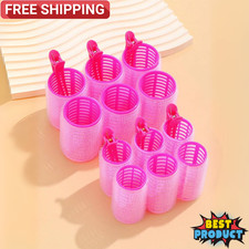 12x Large Size Hair Rollers with 6x Clips Self-Gripping Curler For Hair Volume
