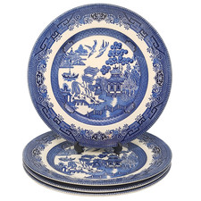 Churchill Blue Willow 24cm Dinner Plates – Classic English Tableware