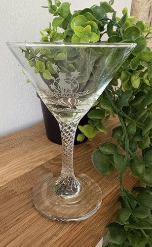 Babycham twisted stem glass - babycham,