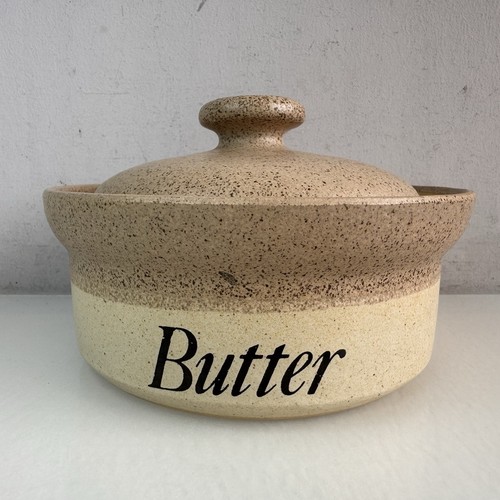 Vintage stoneware butter - stoneware,