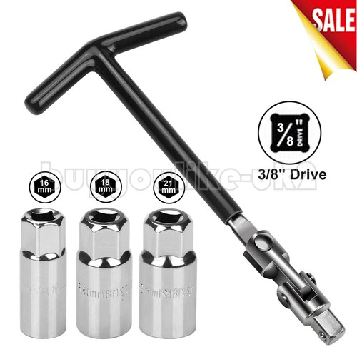 4pc bar spark plug wrench - t,