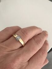 14 k gold  16 Diamond Saddle Ring size S
