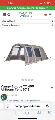 Vango solace 400 air tent - vango,