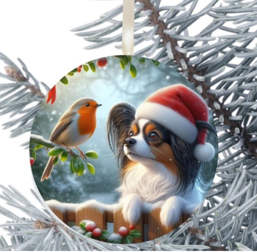 Papillon dog hanging - papillon, bauble