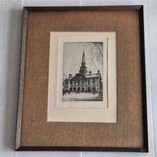 James McIntosh Patrick  The old Townhouse Dundee -Pillars  rare Lithograph print