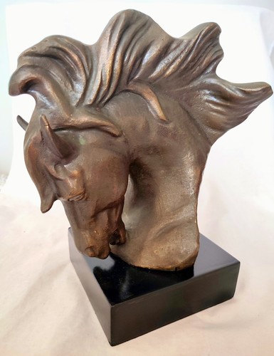 Bronze sculptured head - , of