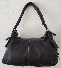Coccinelle Dark Brown Leather Shoulder Handbag 33 cm x 25 cm x 15 cm
