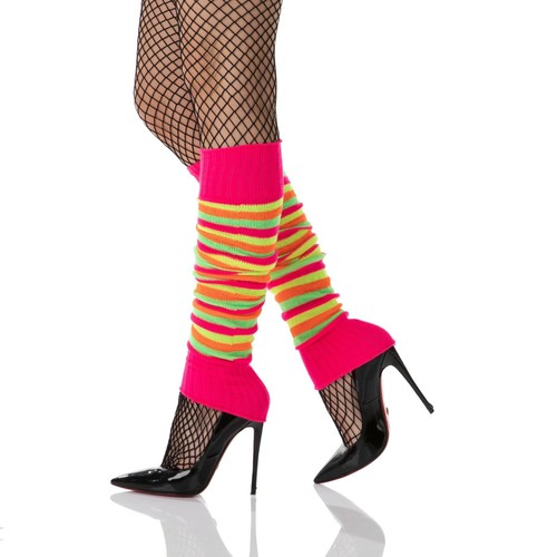Womens neon pink leg warmers - neon,