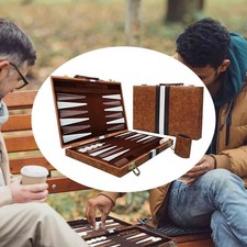 For Adults Kids Classic Game 18 Inch Premium Leather Backgammon Board Game Set