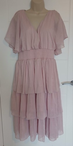 Quiz pink tiered wrap dress - quiz,