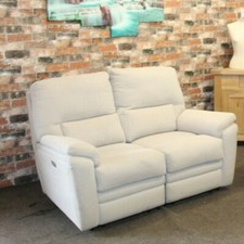 PARKER KNOLL HAMPTON ELECTRIC RECLINER 2 SEATER SOFA IN PALE GREY FLECK FABRIC