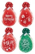 QUALATEX 18 INCH ROUND MERRY CHRISTMAS ASSORTED LATEX STUFFING BALLOONS (25 Pk)