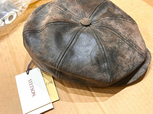 Stetson men leather - leather, newsboy