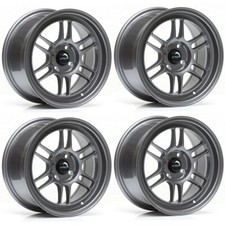 ULTRALITE F1 15" x 7.5J ET30 4x100 GUN METAL LIP ALLOY WHEELS RPF1 JR7 Y3141