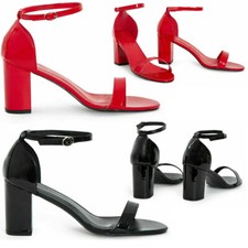 Womens Ladies Drag Queen Ankle Strap Buckle Open Toe Shoes Plus Sizes 9-12 UK