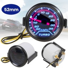 52mm/2" Car Turbo Boost Pressure Pointer Gauge Meter Smoked Dials 30Psi Pob LED