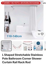 Steel Shower Curtain Rail Adjustable U L Shape Corner Shower Curtain Pole Track