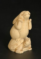 Vintage Okimono Resin Hare and