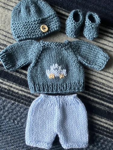 Hand knitted dolls clothes - hand,