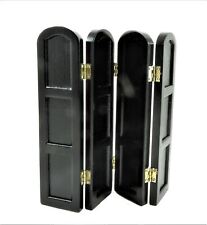 Dolls House Black 4 Fold Panel Dressing Screen Room Divider Bedroom Furniture