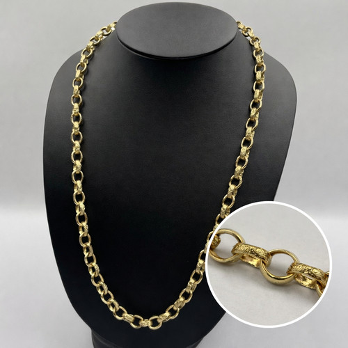 9ct gold belcher chain - gold,