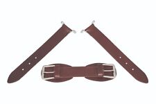 JAGUAR XK120 XK140 XK150 DOUBLE LEATHER BONNET STRAP CHROME BRACKETS SBS5100