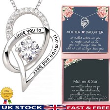 I Love You Xmas Gifts for Daughter Sterling Silver Crystal Necklace Jewellery UK