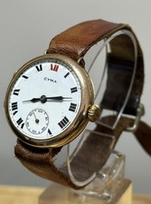 Vintage 9ct Gold Cyma WW1