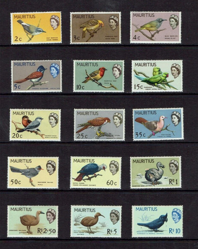 Mauritius 1965 birds - mauritius:, 1965,