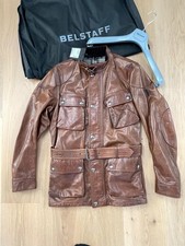 Belstaff Trialmaster Panther leather jacket medium NEW brown cognac