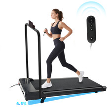 Foldable Under Desk Treadmill with Handle, Walking Pad Running Machine for Home
