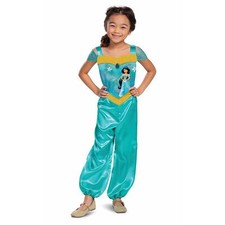 Kids Official Disney Princess Jasmine Costume Girls Aladdin Jumpsuit Fancy Dress