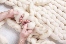10 lbs Pounds Wool Roving Yarn, Make Your Own Large Chunky Knit Throw Blanket 