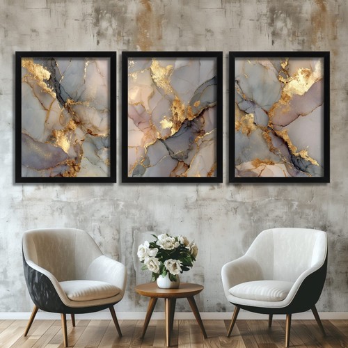Set gold marble abstract - set, of