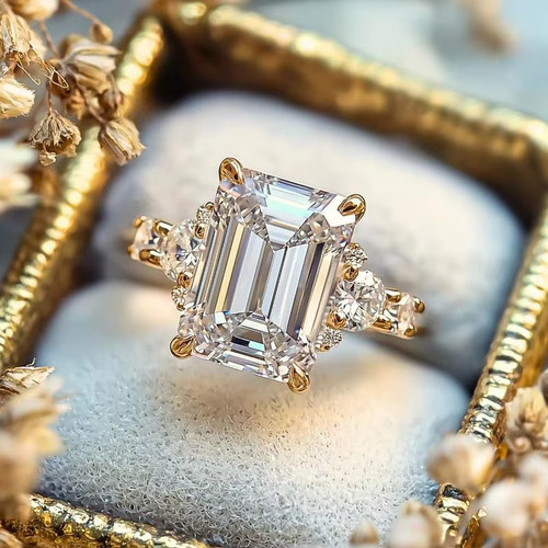 Emerald cut engagement ring - engagement,