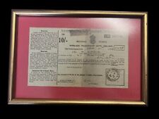Receiving Licence Wireless Telegraphy Acts Framed Vintage Stamped 1941 Blackburn