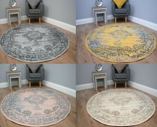 Vintage Round Rug Distressed