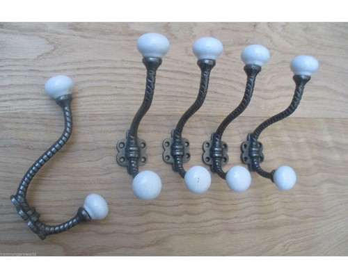 Rustic coat hooks white - hooks,