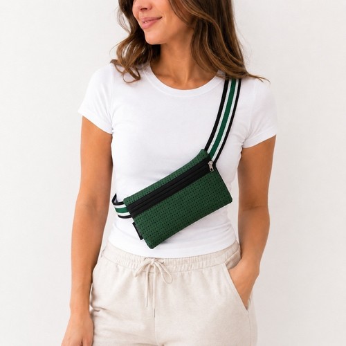 Punch green neoprene belt - belt, bag