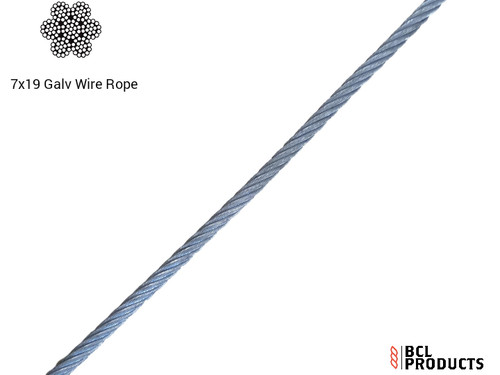 Galvanised wire rope 7x19 - wire,