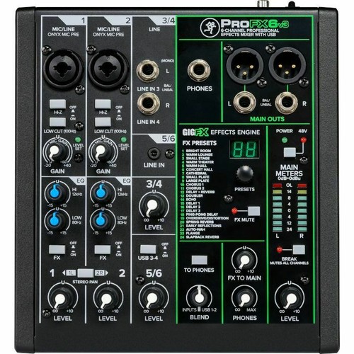 Mackie profx6v3 channel - profx6v3, 6-channel