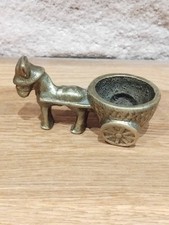 Miniature Brass Donkey Cart