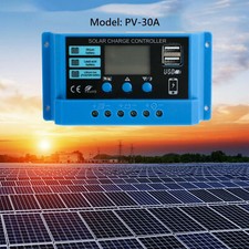 PWM 30A Solar Charge Controller Regulator For Lifepo4 Lithium Lead Acid Gel US