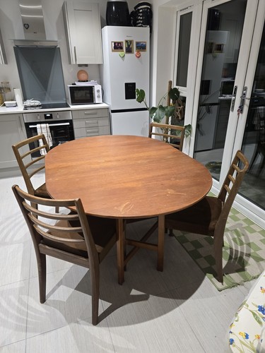 Teak drop leaf dining table - teak,