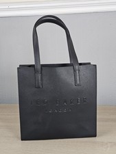 Ted Baker Soocon Black Small Tote Shopper / Hand Bag Embossed Logo 