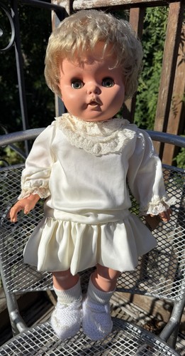 Vintage pram doll 1960s blonde - doll,