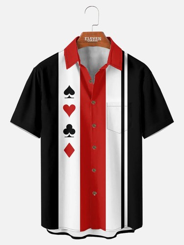 Geometric print bowling mens - print,