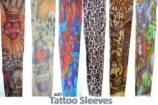 Tattoo Sleeves Mens Women Nylon Temporary Fake Slip-on Full Arm Sleeve Stockings
